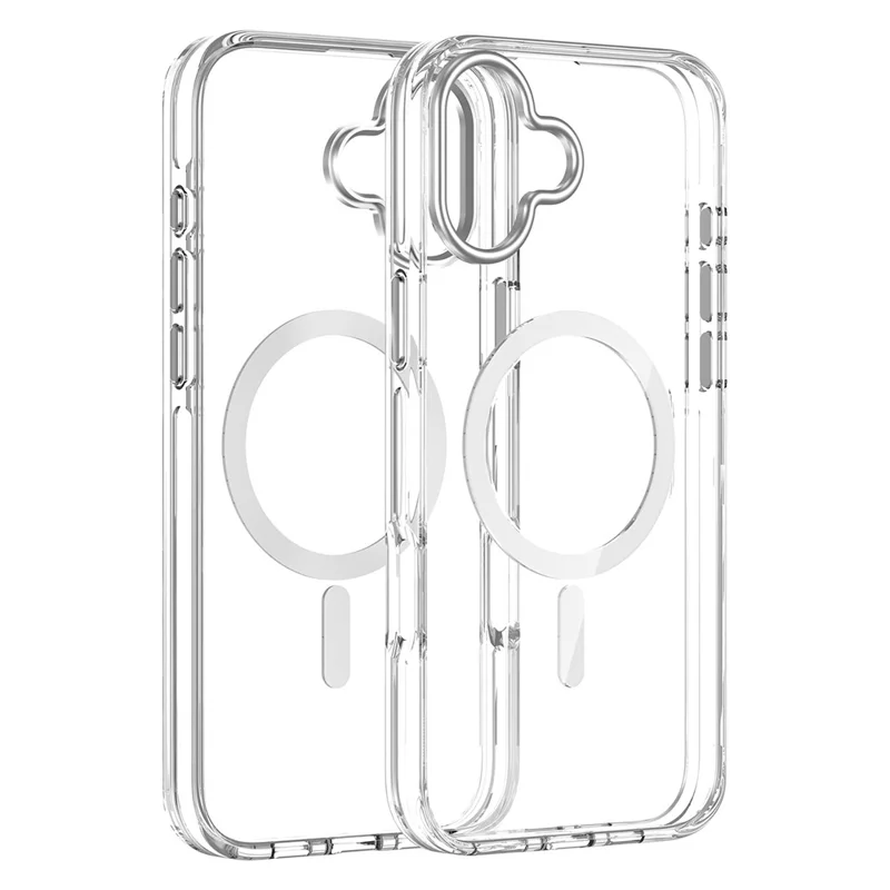 Para Iphone 16 Case Compatível Com MagSafe Airbag Design PC+TPU Clear Phone Tampa