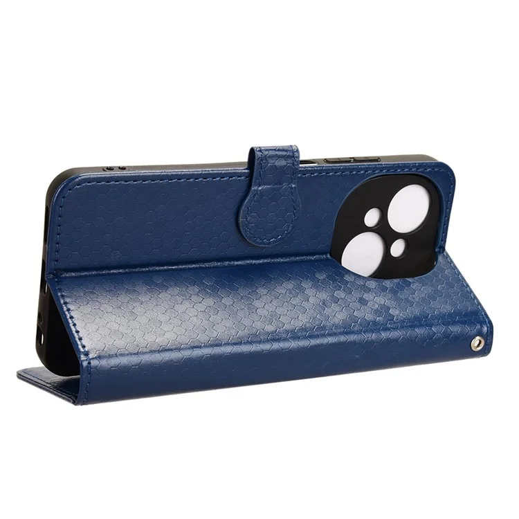 For TECNO Spark Go 2025 / Spark Go 1 / Pop 9 4G Wallet Case Dot Pattern Imprint PU Leather Phone Cover - Dark Blue