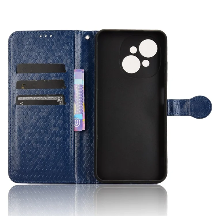 For TECNO Spark Go 2025 / Spark Go 1 / Pop 9 4G Wallet Case Dot Pattern Imprint PU Leather Phone Cover - Dark Blue