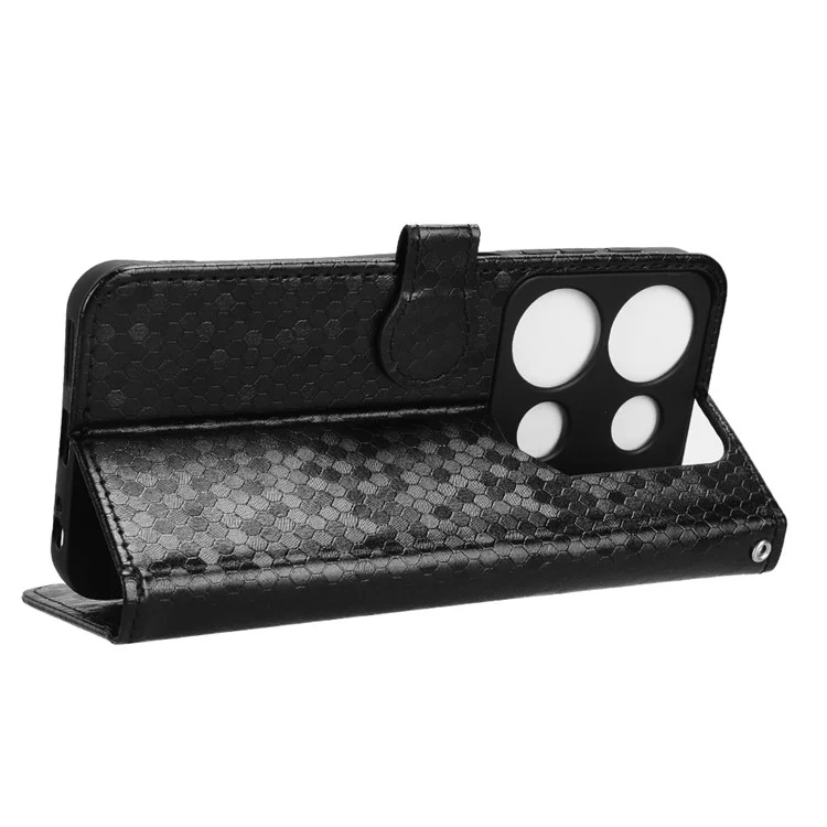 Per Itel P65 4G P671L Wallet Case Pot Impronta PU Coperchi - Nero