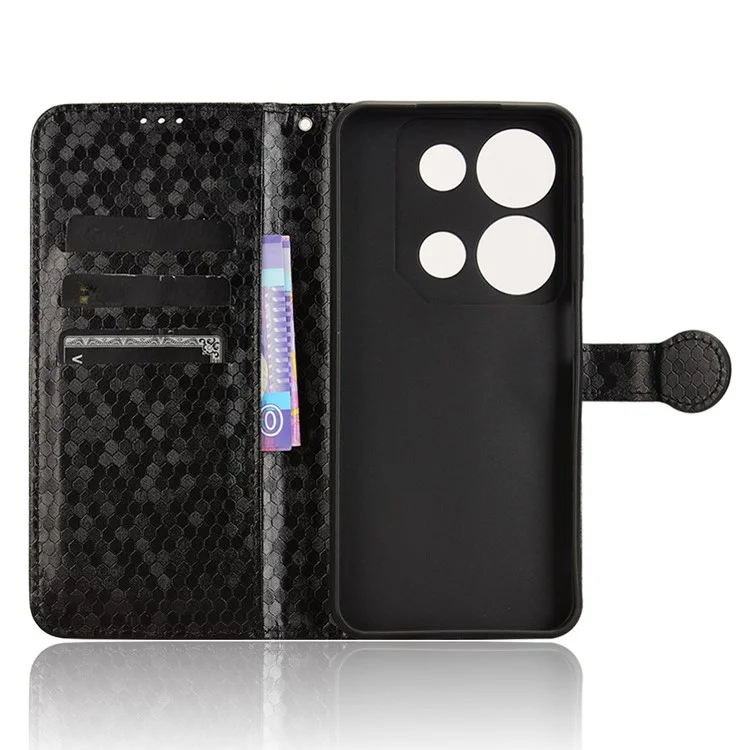 Per Itel P65 4G P671L Wallet Case Pot Impronta PU Coperchi - Nero
