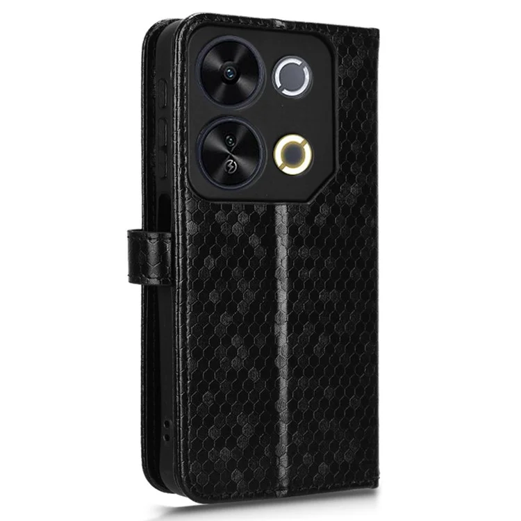 Per Itel P65 4G P671L Wallet Case Pot Impronta PU Coperchi - Nero