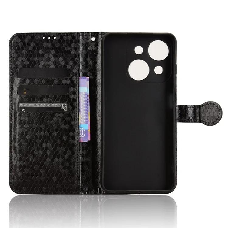 Für Itel A50C Wallet Case Punktmuster -abdruck PU Leder -telefonabdeckung - Schwarz