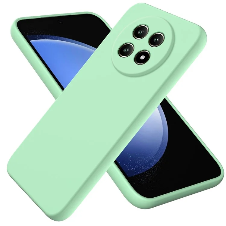 For Realme 13 Pro 5G (Global) / 13 Pro+ 5G (Global) Case Liquid Silicone Anti-Scratch Phone Cover with Hand Strap - Green
