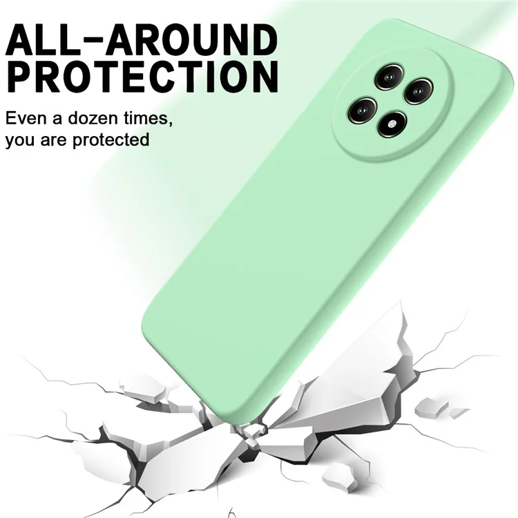 For Realme 13 Pro 5G (Global) / 13 Pro+ 5G (Global) Case Liquid Silicone Anti-Scratch Phone Cover with Hand Strap - Green