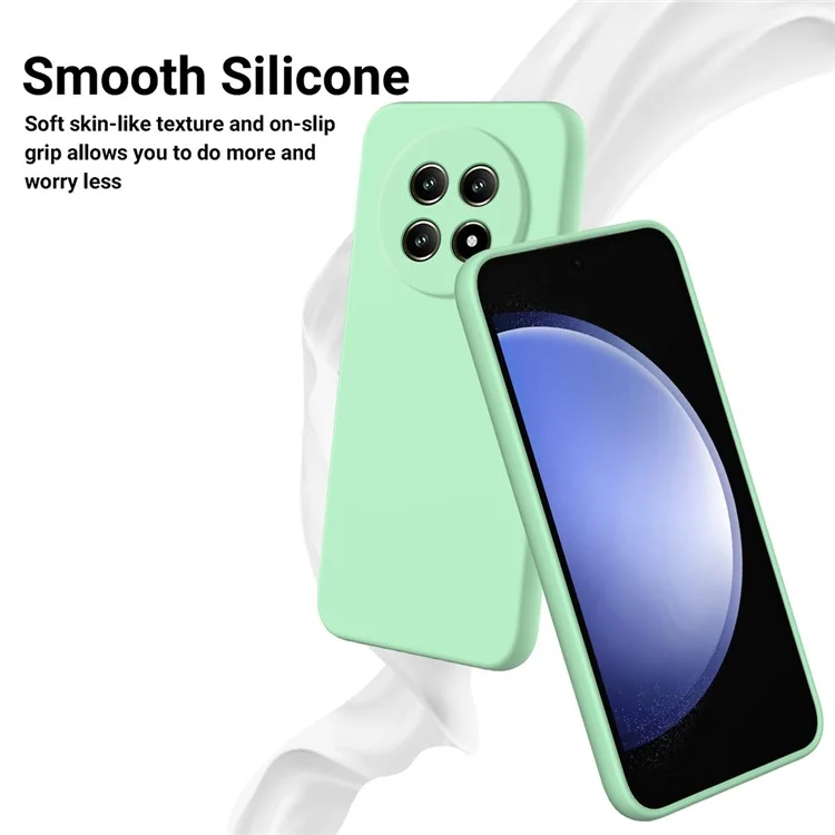 For Realme 13 Pro 5G (Global) / 13 Pro+ 5G (Global) Case Liquid Silicone Anti-Scratch Phone Cover with Hand Strap - Green