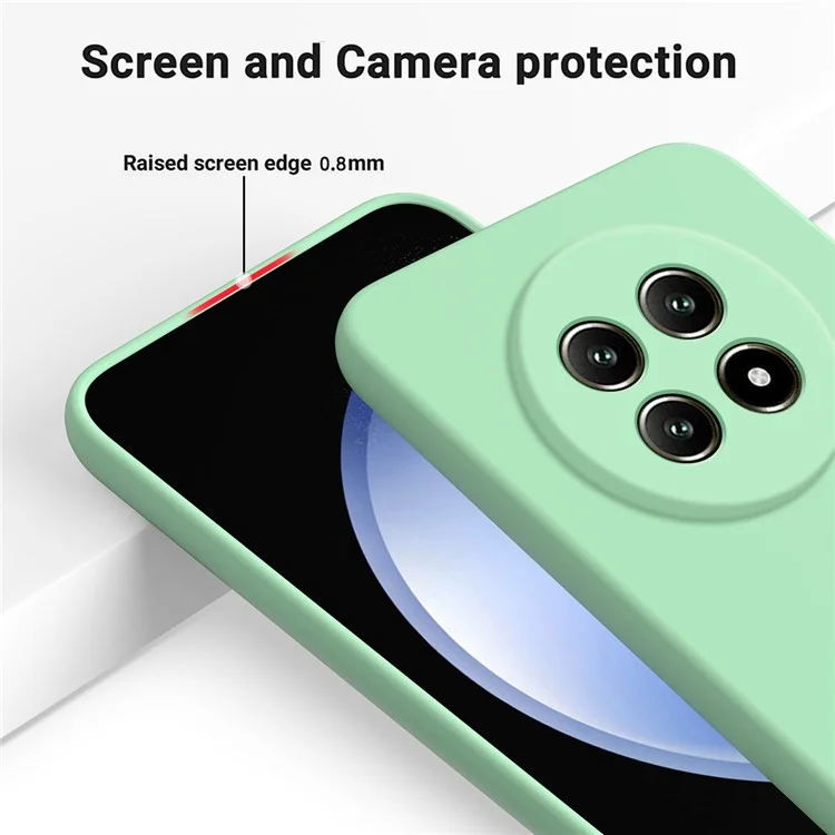 For Realme 13 Pro 5G (Global) / 13 Pro+ 5G (Global) Case Liquid Silicone Anti-Scratch Phone Cover with Hand Strap - Green