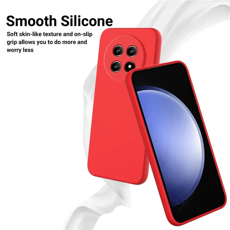 For Realme 13 Pro 5G (Global) / 13 Pro+ 5G (Global) Case Liquid Silicone Anti-Scratch Phone Cover with Hand Strap - Red