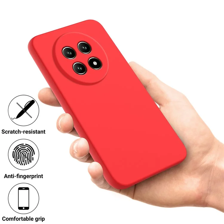 For Realme 13 Pro 5G (Global) / 13 Pro+ 5G (Global) Case Liquid Silicone Anti-Scratch Phone Cover with Hand Strap - Red