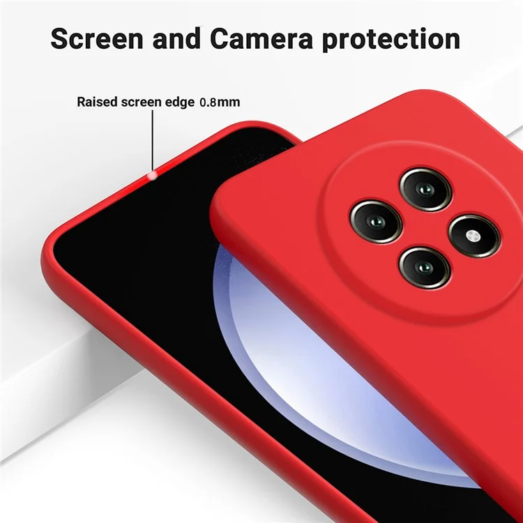 For Realme 13 Pro 5G (Global) / 13 Pro+ 5G (Global) Case Liquid Silicone Anti-Scratch Phone Cover with Hand Strap - Red