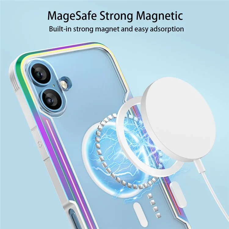 Serie Thunder 1 Para la Caja de Iphone 16 Compatible Con pc Magsafe+tpu Clear Back Cover - Negro