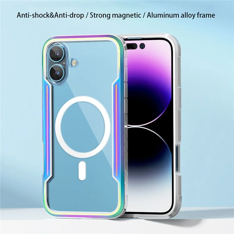 Serie Thunder 1 Per Iphone 16 Pro Max Case Compatibile Con MagSafe PC+TPU Clear Back Cover - Nero