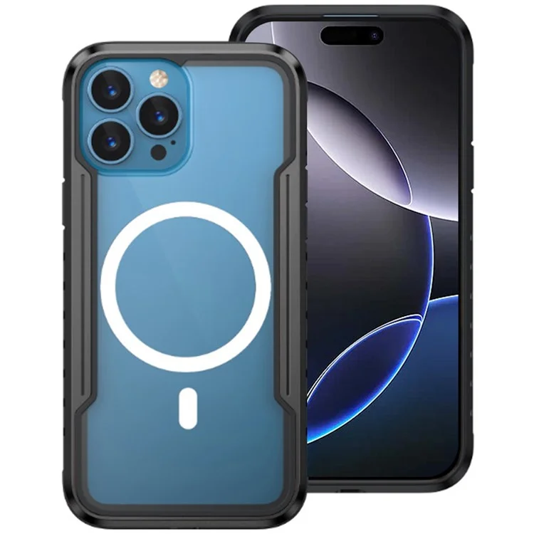 Thunder -1 -serie Für Iphone 16 Pro Case Kompatibel Mit Magsafe PC+TPU Clear Back Cover - Schwarz