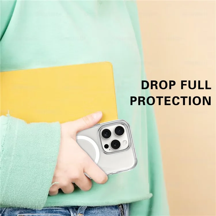 Pour Iphone 16 Pro Case Compatible Avec Magsafe Airbag Design pc + Tpu Clear Téléphone