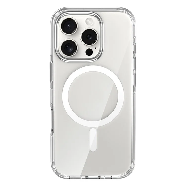 Pour Iphone 16 Pro Case Compatible Avec Magsafe Airbag Design pc + Tpu Clear Téléphone