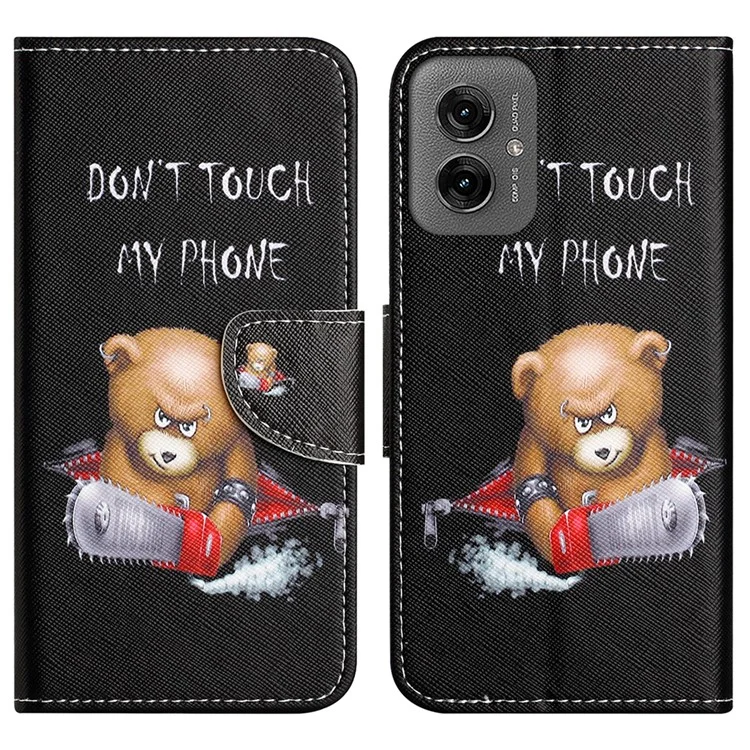 Para Motorola Moto G55 5G Casa Textura Textura Capela Tape Princrimento de Tape - Urso