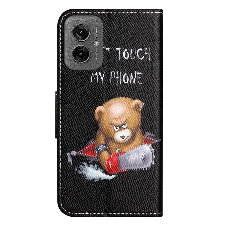 Para Motorola Moto G55 5G Casa Textura Textura Capela Tape Princrimento de Tape - Urso