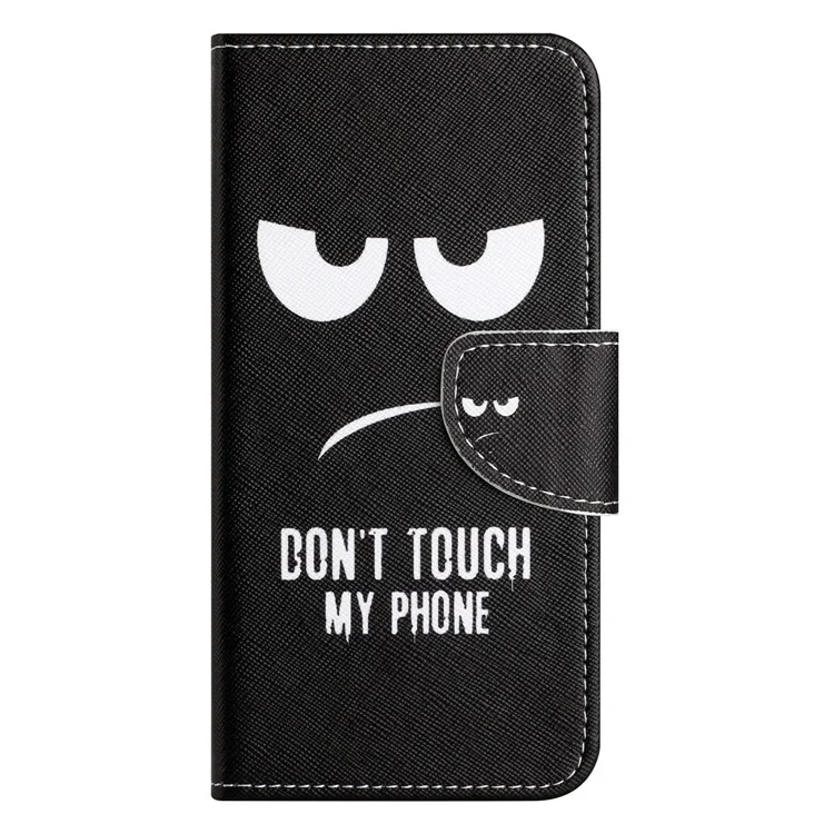 Per Motorola Moto G55 5G Case Cross Texture Leather Phone Cover Pattern Printing - Non toccare il mio telefono