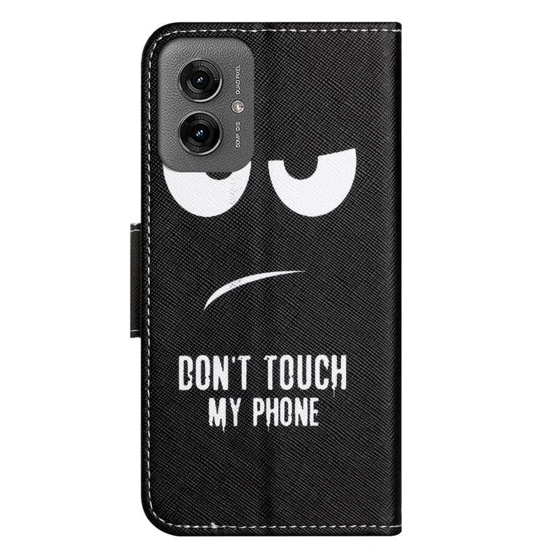 Per Motorola Moto G55 5G Case Cross Texture Leather Phone Cover Pattern Printing - Non toccare il mio telefono