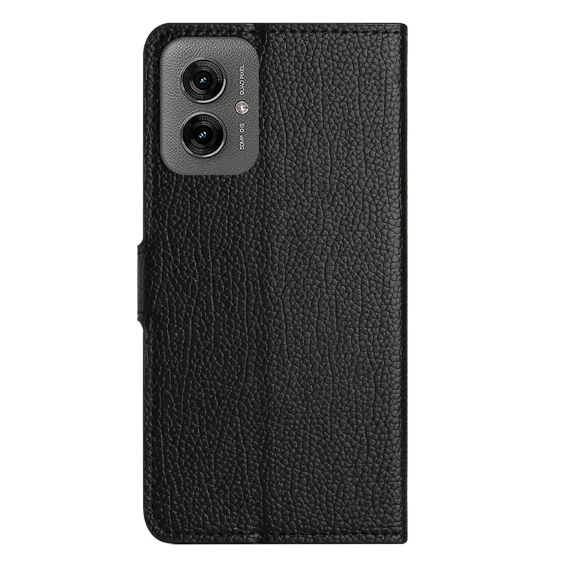 Para Motorola Moto G55 5G Case PU PU Teléfono de la Baneza de Cuero Litchi, Negro