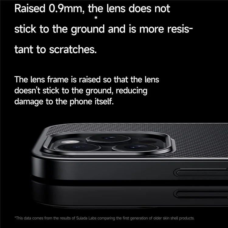 SULADA For iPhone 16 Pro Max Case Compatible with MagSafe Metal Lens Frame PU+TPU Phone Cover - Black