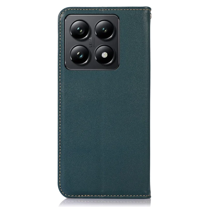 Khazneh Para Xiaomi 14t Case Genuino de Cuero de Vaca Cover Cover Nappa Textura - Verde