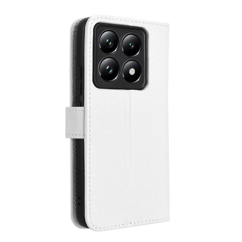 Para Xiaomi 14t Case PU Couro de Couro Textura Texta Tape de Tope - Preto