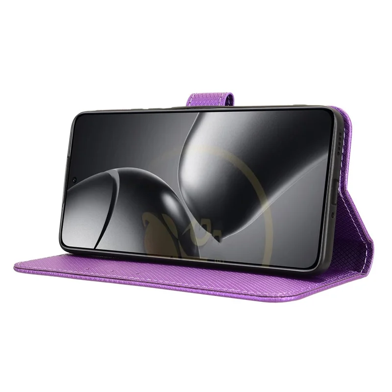 For Xiaomi 14T Pro Case PU Leather Diamond Texture Wallet Phone Cover - Purple