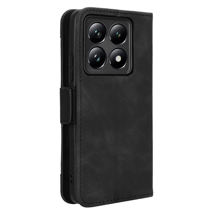 For Xiaomi 14T Leather Case Phone Wallet Cover with Multiple Card Slots - Black