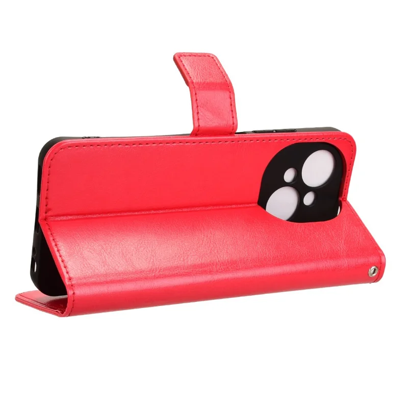 For TECNO Spark Go 2025 / Spark Go 1 / Pop 9 4G Case Crazy Horse Texture PU Leather Phone Wallet Cover - Red