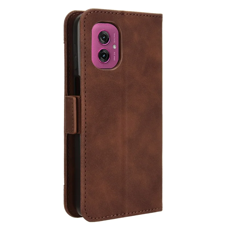 For Motorola Moto G55 5G Leather Case Phone Wallet Cover with Multiple Card Slots - Brown