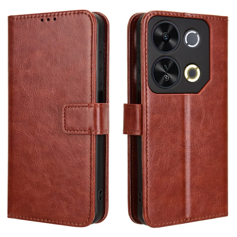 Para Itel P65 P671L Case Crazy Horse Texture PU Leather Phone Willet Cover - Marrón