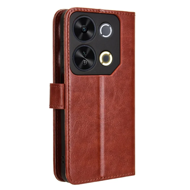 Para Itel P65 P671L Case Crazy Horse Texture PU Leather Phone Willet Cover - Marrón