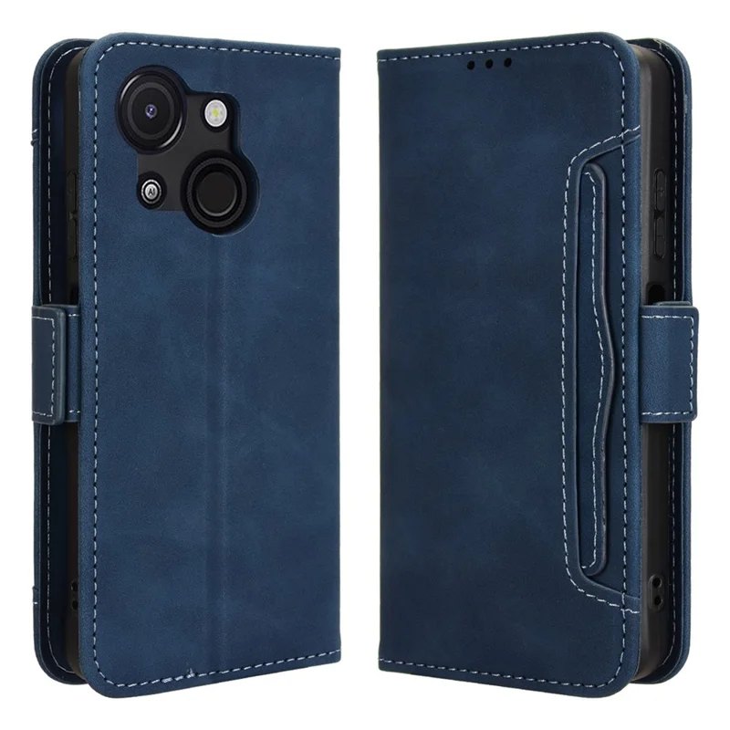 For itel A50C A669L Leather Case Phone Wallet Cover with Multiple Card Slots - Blue