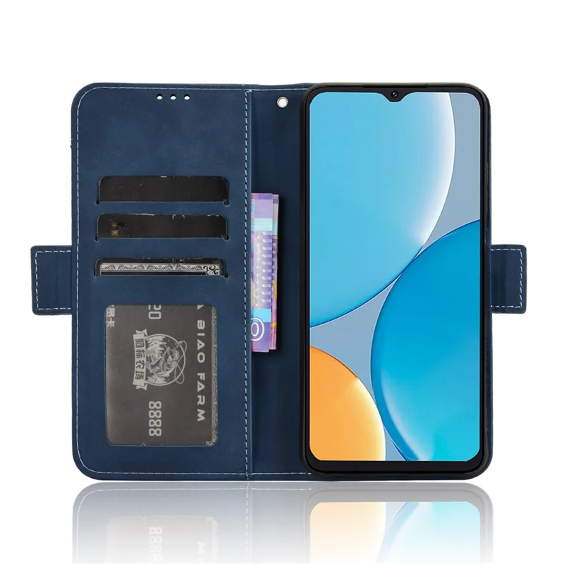 For itel A50C A669L Leather Case Phone Wallet Cover with Multiple Card Slots - Blue