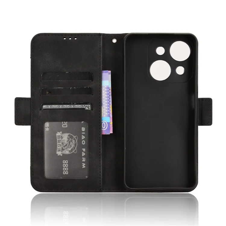 For itel A50C A669L Leather Case Phone Wallet Cover with Multiple Card Slots - Black