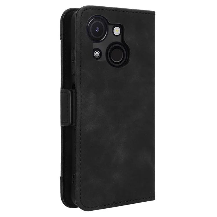For itel A50C A669L Leather Case Phone Wallet Cover with Multiple Card Slots - Black