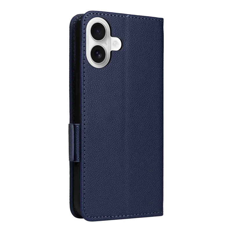 Для Iphone 16 Plus Case Litchi Texture PU - Темно -синий