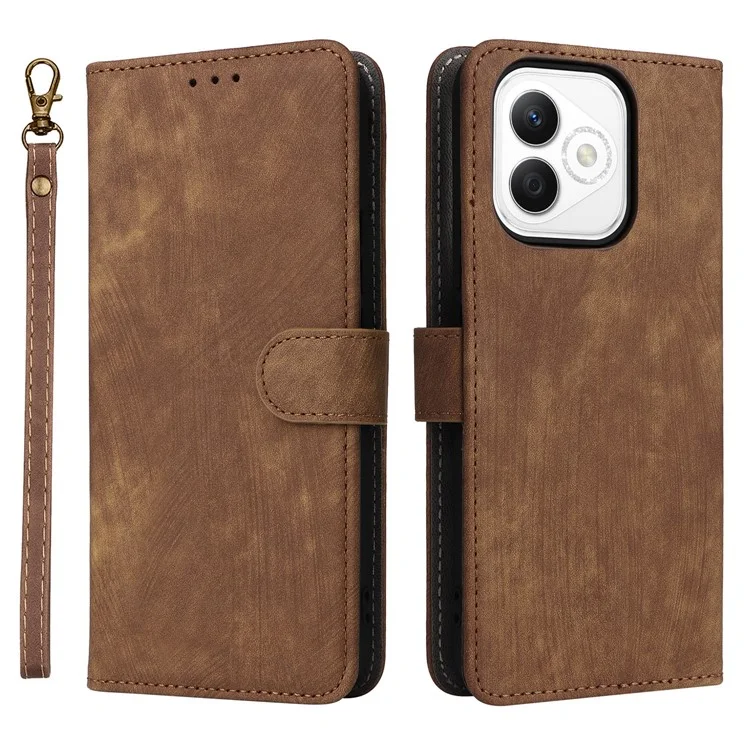 Para Honra X60i 5g Carteira RFID Blocking PU Leather Case - Brown