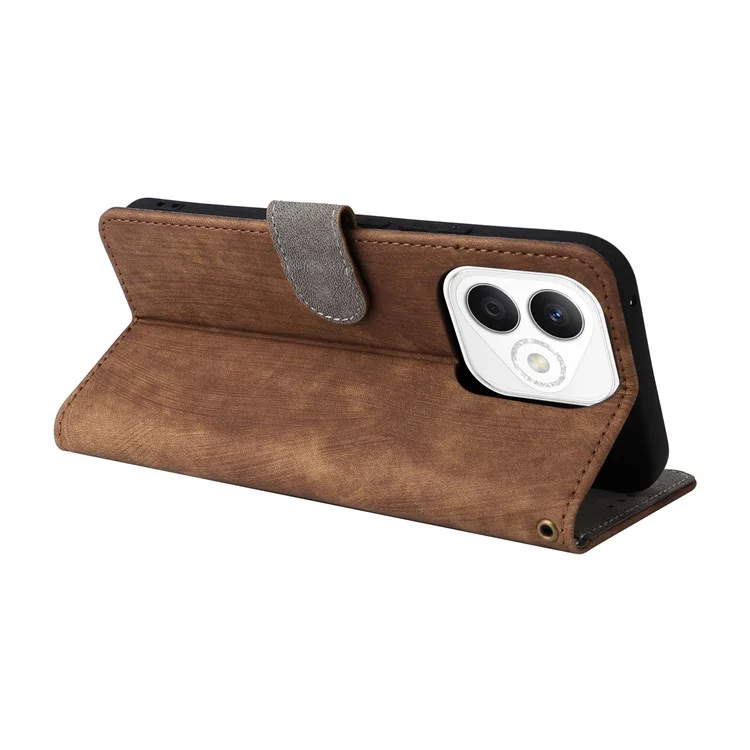 Para Honra X60i 5g Carteira RFID Blocking PU Leather Case - Brown