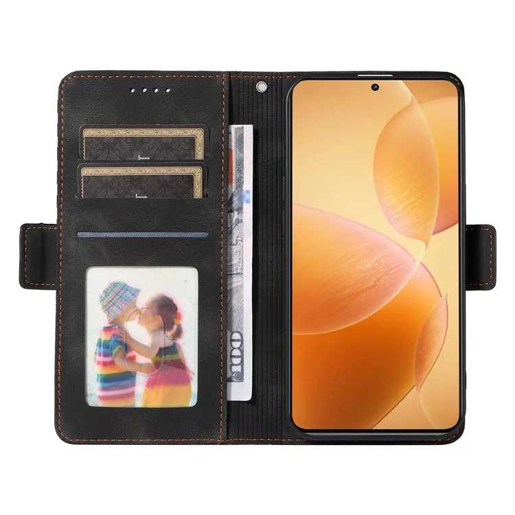 For Xiaomi 14T Pro Case PU Leather Phone Cover Rhombus Starry Imprinted - Black