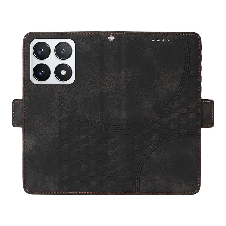 For Xiaomi 14T Pro Case PU Leather Phone Cover Rhombus Starry Imprinted - Black