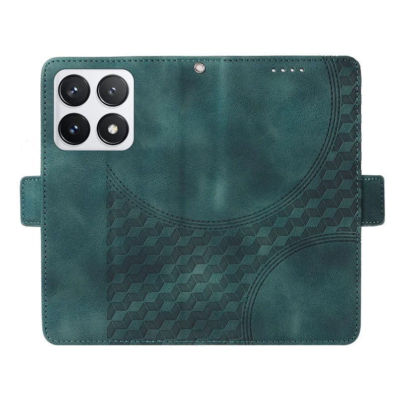 For Xiaomi 14T Pro Case PU Leather Phone Cover Rhombus Starry Imprinted - Green