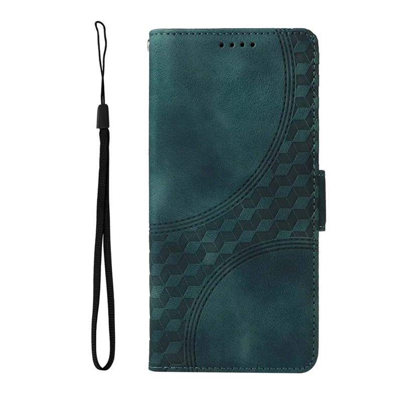 For Xiaomi 14T Pro Case PU Leather Phone Cover Rhombus Starry Imprinted - Green