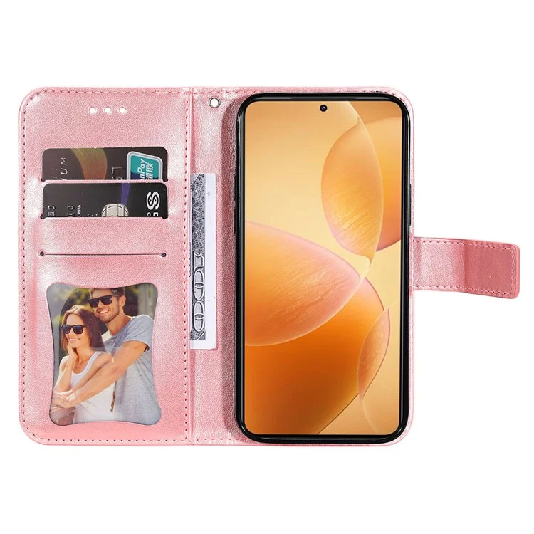 Para Xiaomi 14T Pro Case PU Pullet Caterlet Floral Tope Tape Vista - Rosa