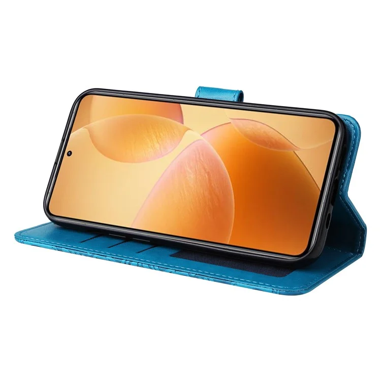 For Xiaomi 14T Pro Case Sunflower Imprint Leather Wallet Phone Cover - Blue