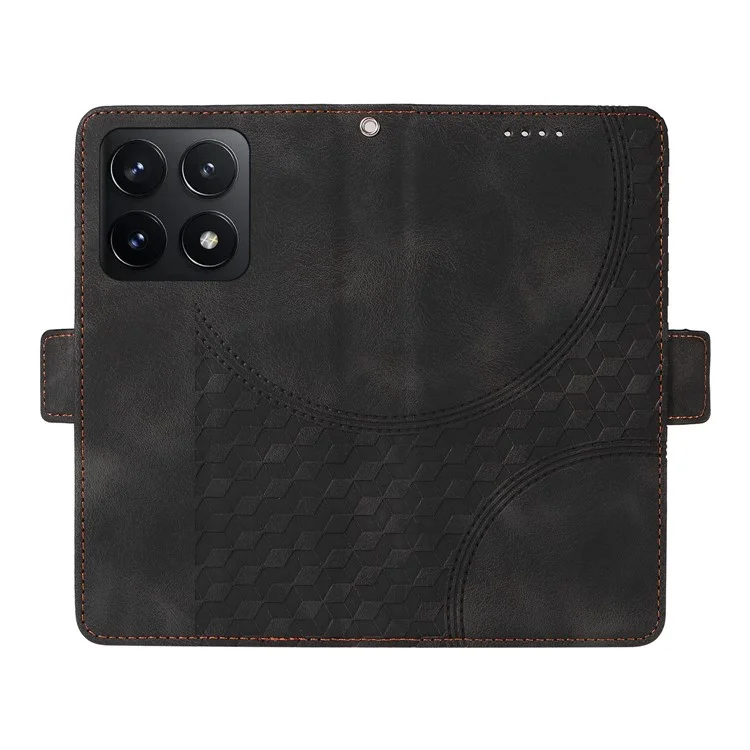 Para Xiaomi 14t Case PU Pulo Pelégono Roburo Rombus Impresionado - Negro