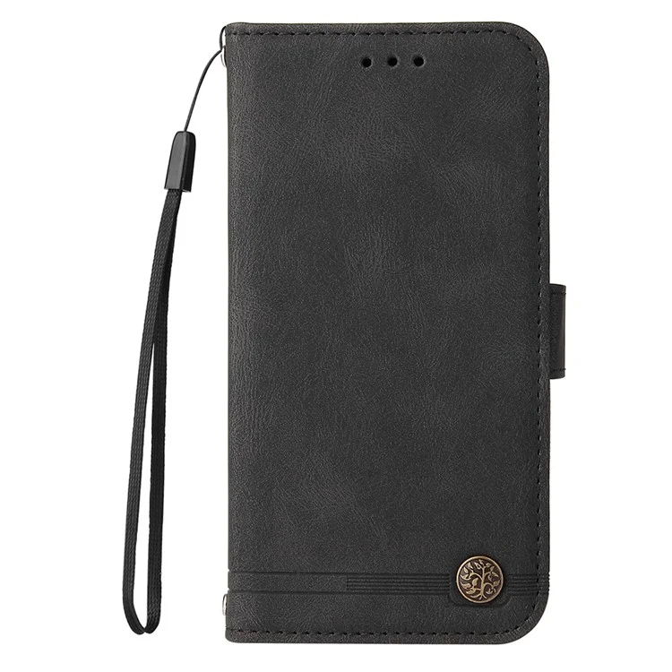 Чехол-кошелек для Xiaomi 14T Skin-Touch Leather Phone Cover Tree Pattern Hardware - Black