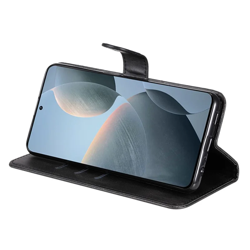 Для Xiaomi 14t Case Case Zipper Кошелек Текстура - Черный