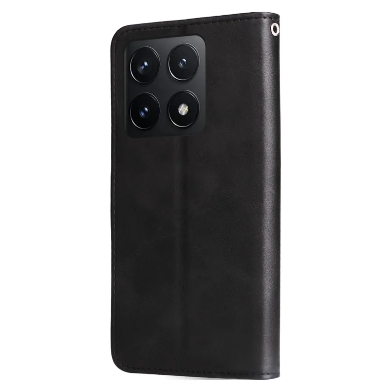 Для Xiaomi 14t Case Case Zipper Кошелек Текстура - Черный